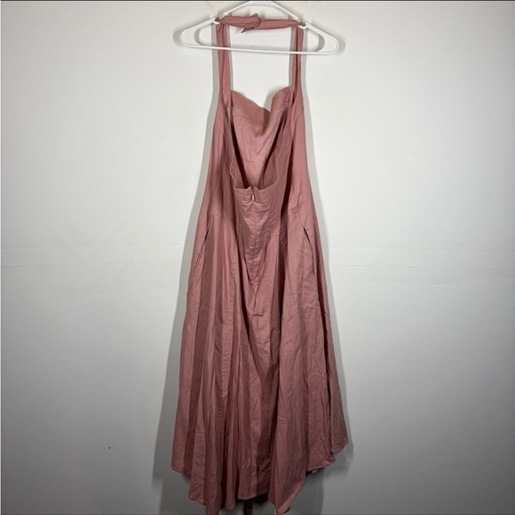 Anthropologie Linen Blend Halter Midi Dress - Picture 5 of 11